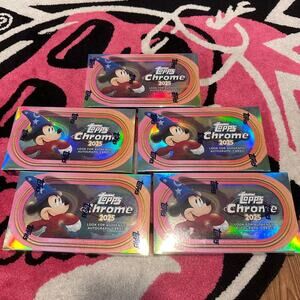 2025 Topps Chrome Disney Hobby Box (Lot of 5) - Brand New